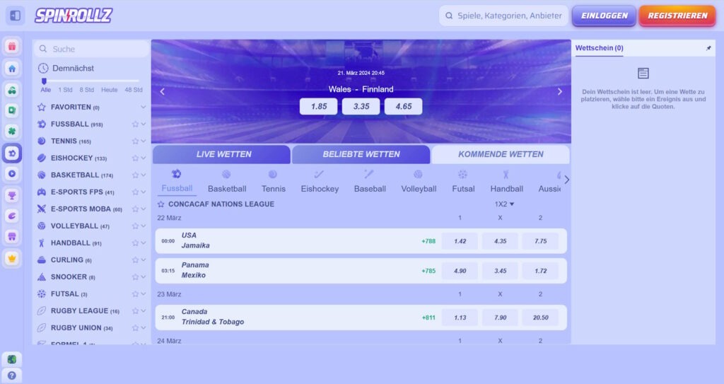 spinrollz casino sportwetten