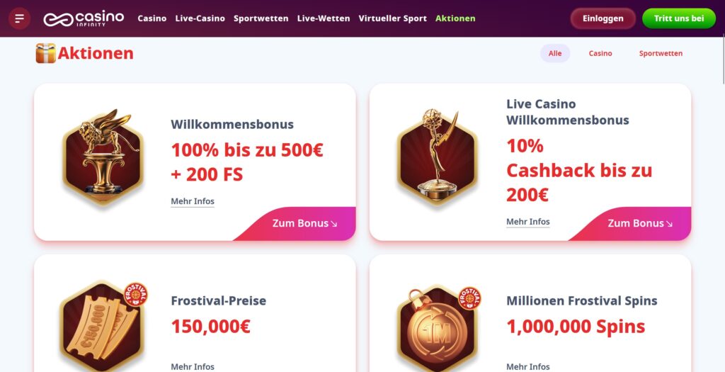 Casino Infinity Bonus