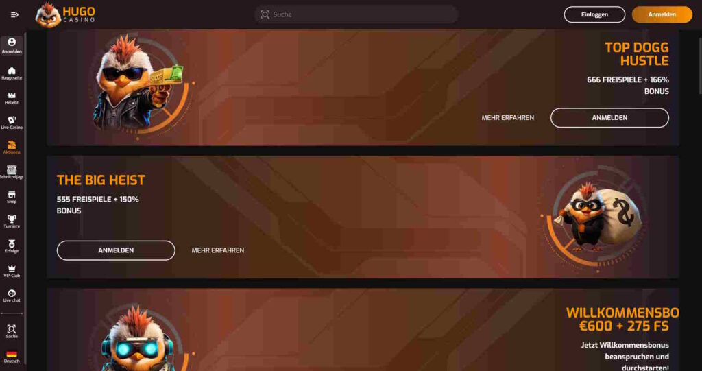 Hugo Casino Bonus